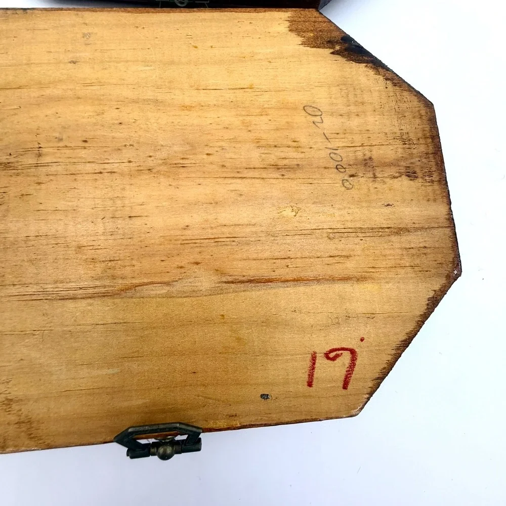 Vintage Pair Octagonal Wooden Wall Plaques‎ Decoupage Stagecoach Decor